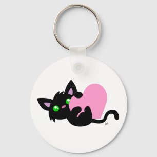 Llavero El día de San Valentín Black Kitty Keychain