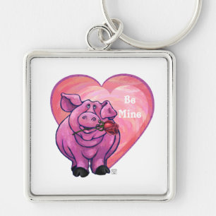 Llavero El día de San Valentín de cerdo