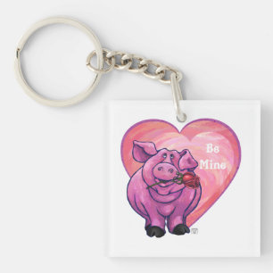 Llavero El día de San Valentín de cerdo
