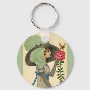 Llavero El día de San Valentín de época, mariposa Lady Red