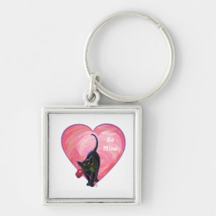 Llavero El día de San Valentín de gato negro