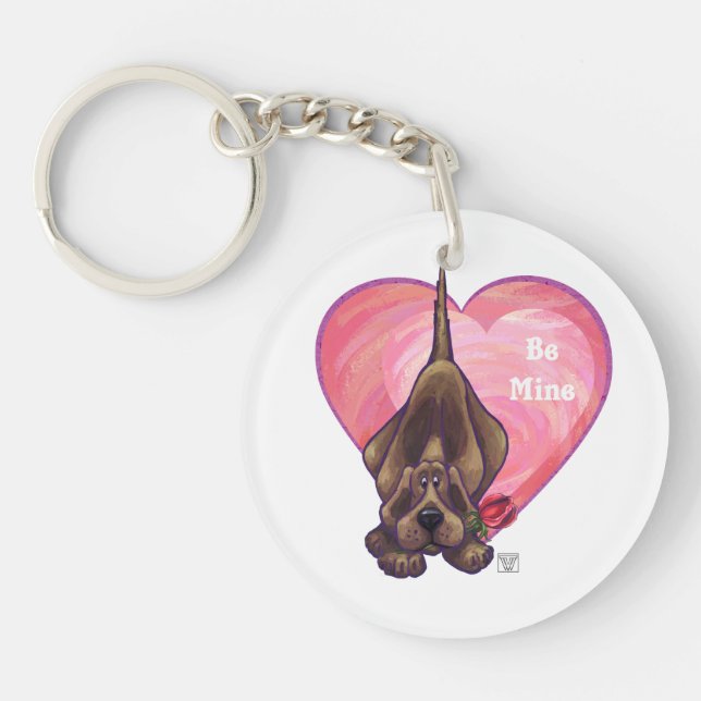 Llavero El día de San Valentín de perro de Hound (Frente)
