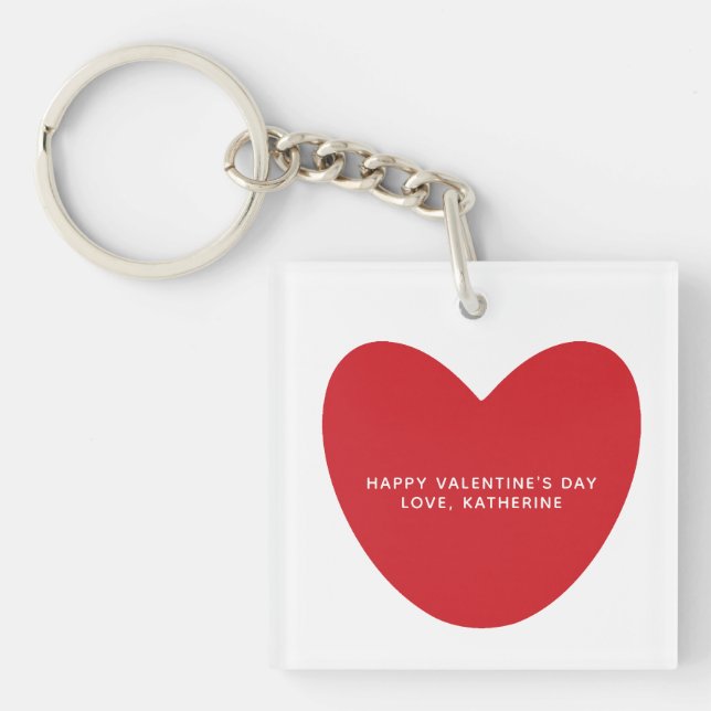 Llavero El día de San Valentín de texto de foto de persona (Frente)