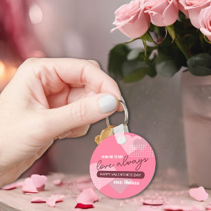Llavero El día de San Valentín del amor rosa dulce moderno