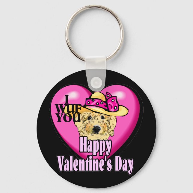 Llavero El día de San Valentín Goldendoodle (Anverso)