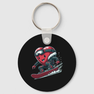 Llavero El día de San Valentín Heart Snowboarder Snowboard