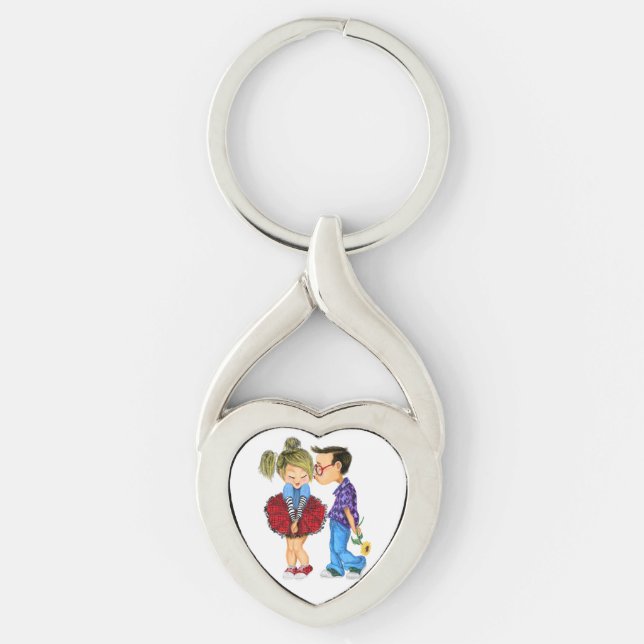 Llavero El día de San Valentín Keychain Gift Romantic Coup (Anverso)