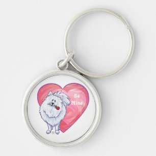 Llavero El día de San Valentín Pomerania Blanca