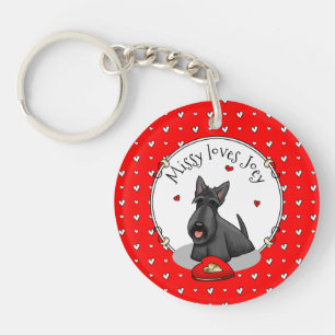 Llavero El día de San Valentín (rojo) Scottie Dog (negro) 