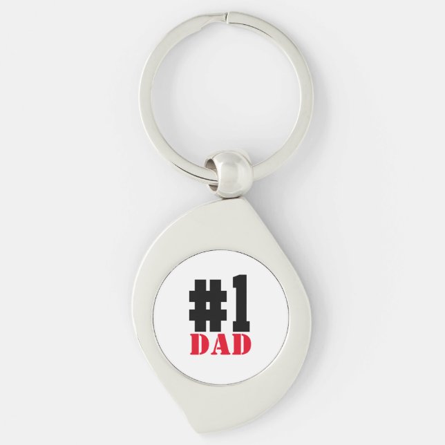 Llavero El Día del Padre número 1 papá (Anverso)