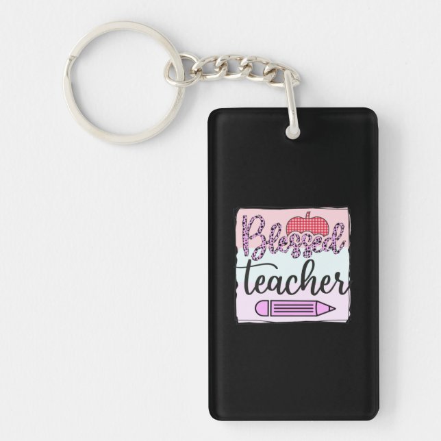 Llavero El día del profesor bendecido (Frente)