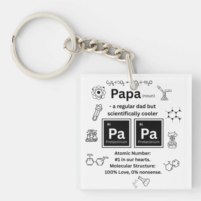 Llavero El Día PaPa de Papá, la ciencia divertida (Frente)