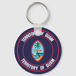 Llavero El emblema de Guam Round