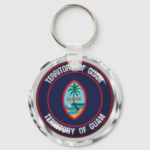 Llavero El emblema de Guam Round