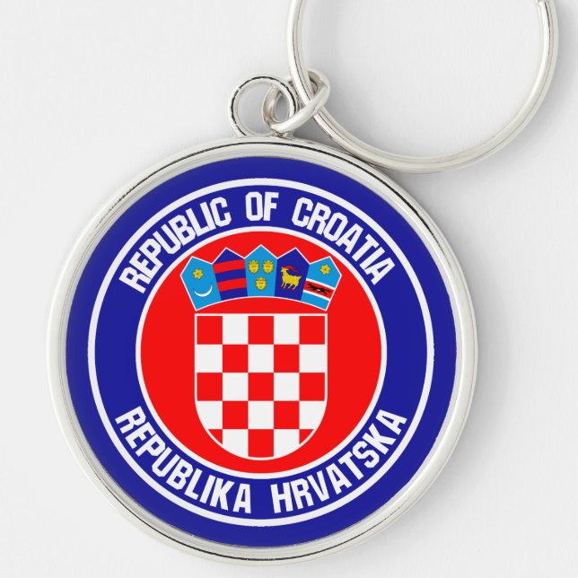 Llavero El emblema de la ronda de Croacia (Frente)