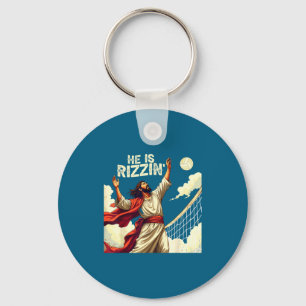 Llavero Él Es Rizzin Camiseta De Cita De Meme De Jesús Div