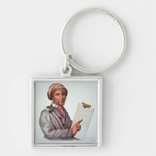 Llavero El escolar cherokee, Sequoyah (1776-1843) (color