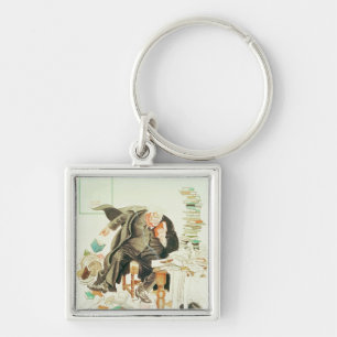 Llavero El esquema del dibujo animado satírico de Sanity