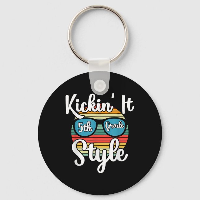 Llavero El estilo de 5º grado vuelve a la escuela primaria (Anverso)
