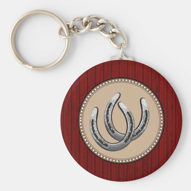 Llavero El estilo occidental de las herraduras plateadas d (Frente)