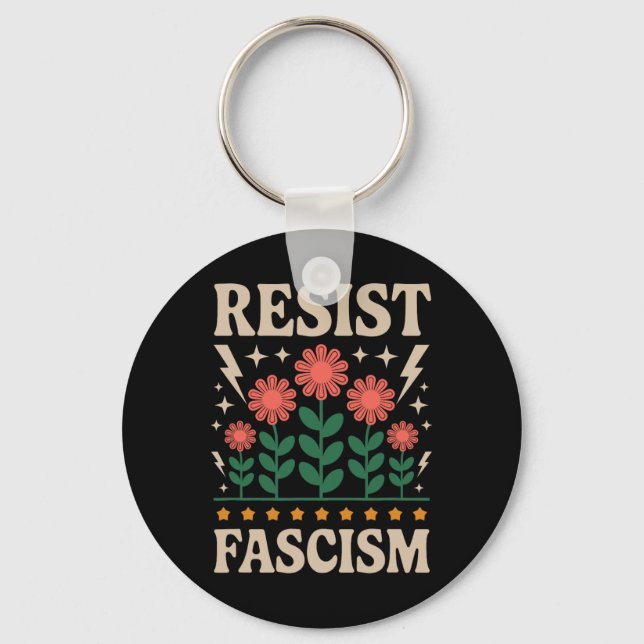 Llavero El fascismo resistente protesta contra Trump 5 (Anverso)