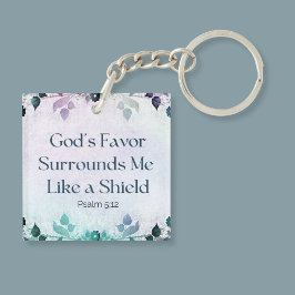 Llavero El favor de Dios me rodea de la cadena acrílica