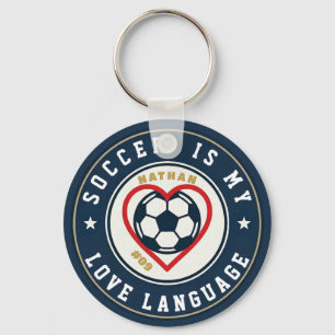 Llavero El fútbol es mi idioma del corazón Nombre del juga
