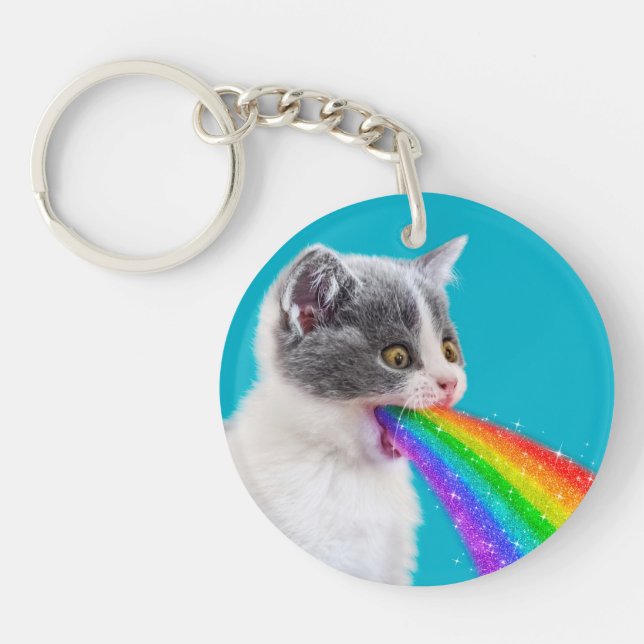 Llavero El gatito derrama el arcoiris (Frente)