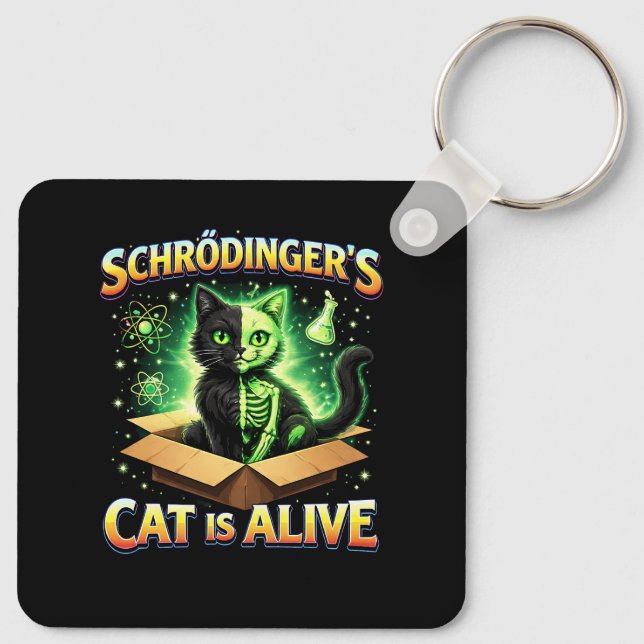 Llavero El gato curioso de Schrödinger (Reverso )