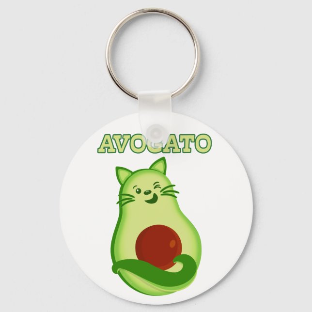 Llavero El Gato De Aguacate Keto Kitty Ganándote (Anverso)