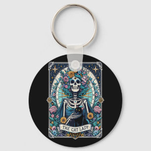 Llavero El gato Lady Tarot Card Skeleton Cat Mom Lover