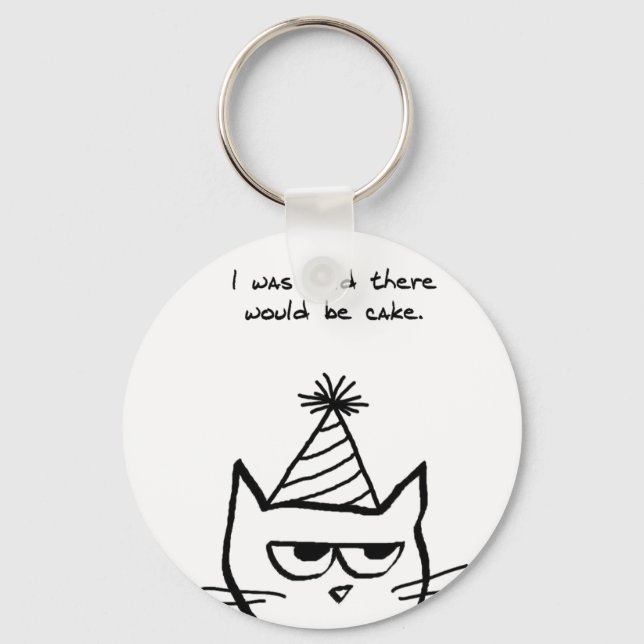 Llavero El gato odia los cumpleaños - Funny Cat Keychain (Anverso)