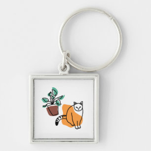 Llavero El gato y la planta