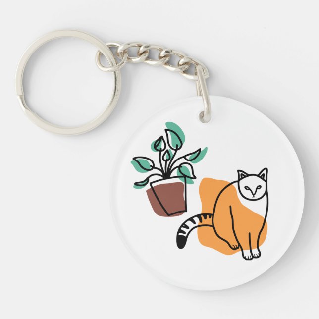 Llavero El gato y la planta (Frente)