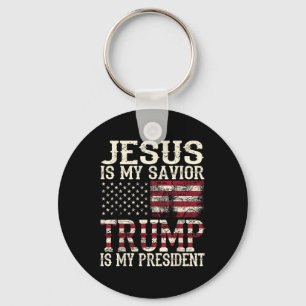 Llavero El gracioso Jesús Americano Es Mi Salvador Trump E