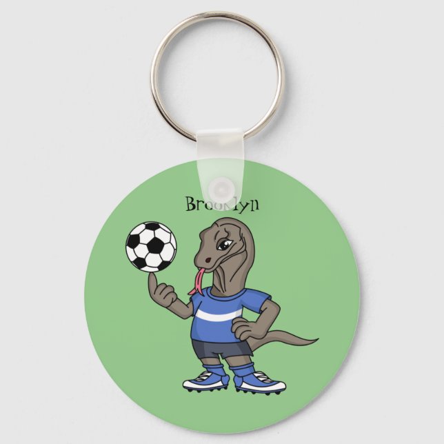 Llavero El gracioso personalizado de fútbol del dragón Kom (Anverso)