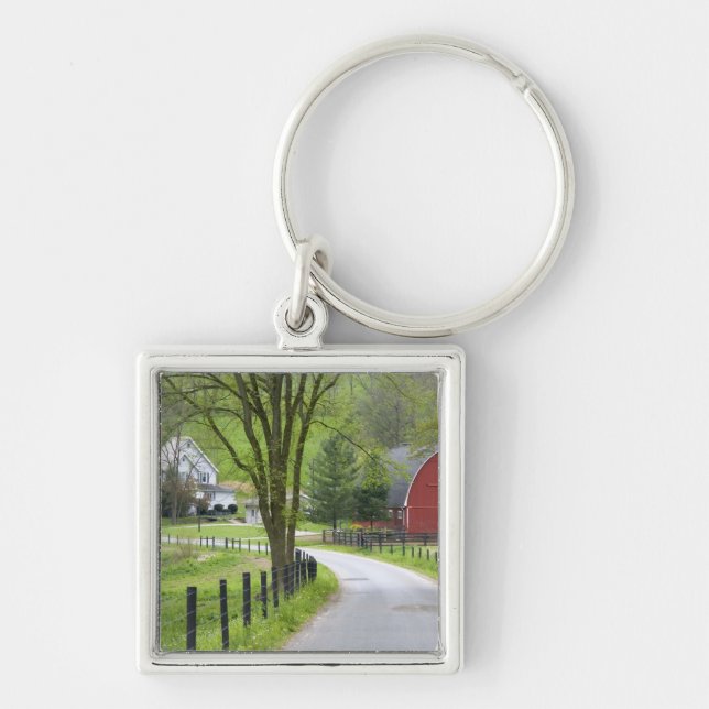 Llavero El granero y la granja rojos contienen cerca de (Frente)