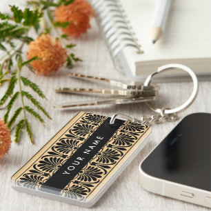 Llavero El griego Fret Arabesque Brown, tu nombre, persona