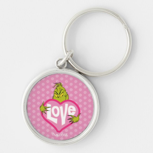 Llavero El Grinch | Corazón rosa de amor (Frente)