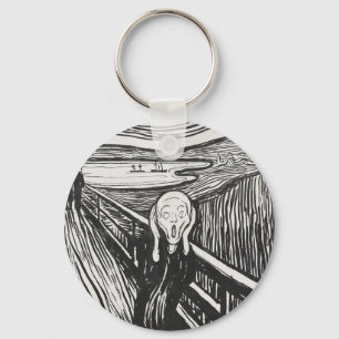 Llavero El grito de Edvard Munch Black and White