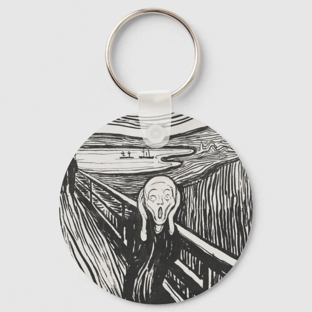 Llavero El grito de Edvard Munch Black and White (Anverso)