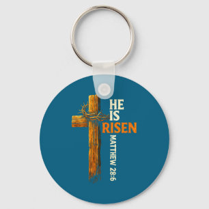 Llavero Él ha resucitado cruz jesus fe religiosa cristiana