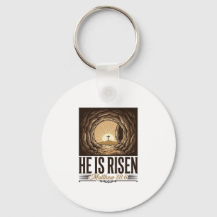 Llavero Él ha resucitado Tumba de Pascua Cruz Camiseta cri