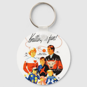 Llavero ¡El hacer punto retro de las mujeres 60s del
