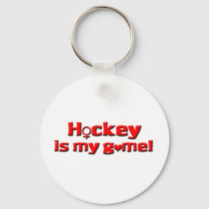 Llavero El hockey es mi rojo juego-femenino