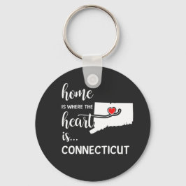 Llavero El hogar de Connecticut es donde está el corazón