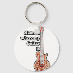 Llavero El hogar es donde está mi guitarra.