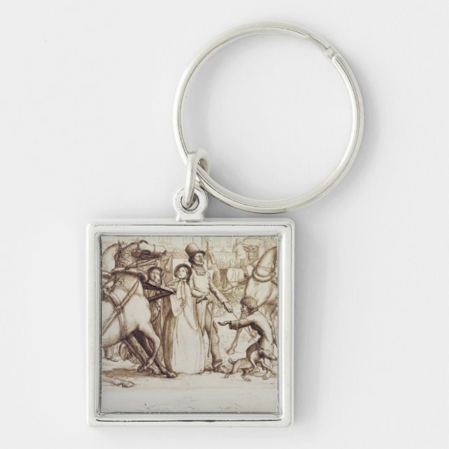 Llavero El hombre ciego, 1853 (pluma, tinta, lavado y (Frente)