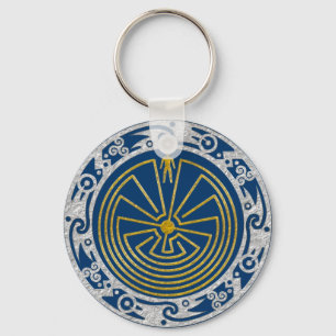 Llavero El hombre en el laberinto - plata dorada ornamenta