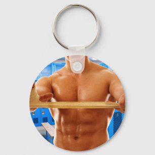 Llavero El hombre muscular de SlipperyJoe sin camisa empac